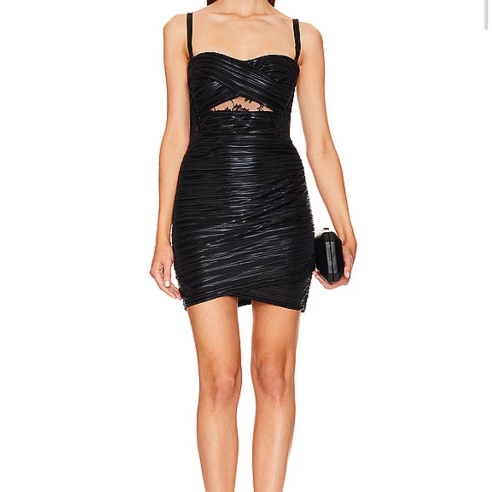 Sabina revolve black mini dress, lace details and corset back, size L NEVER WORN